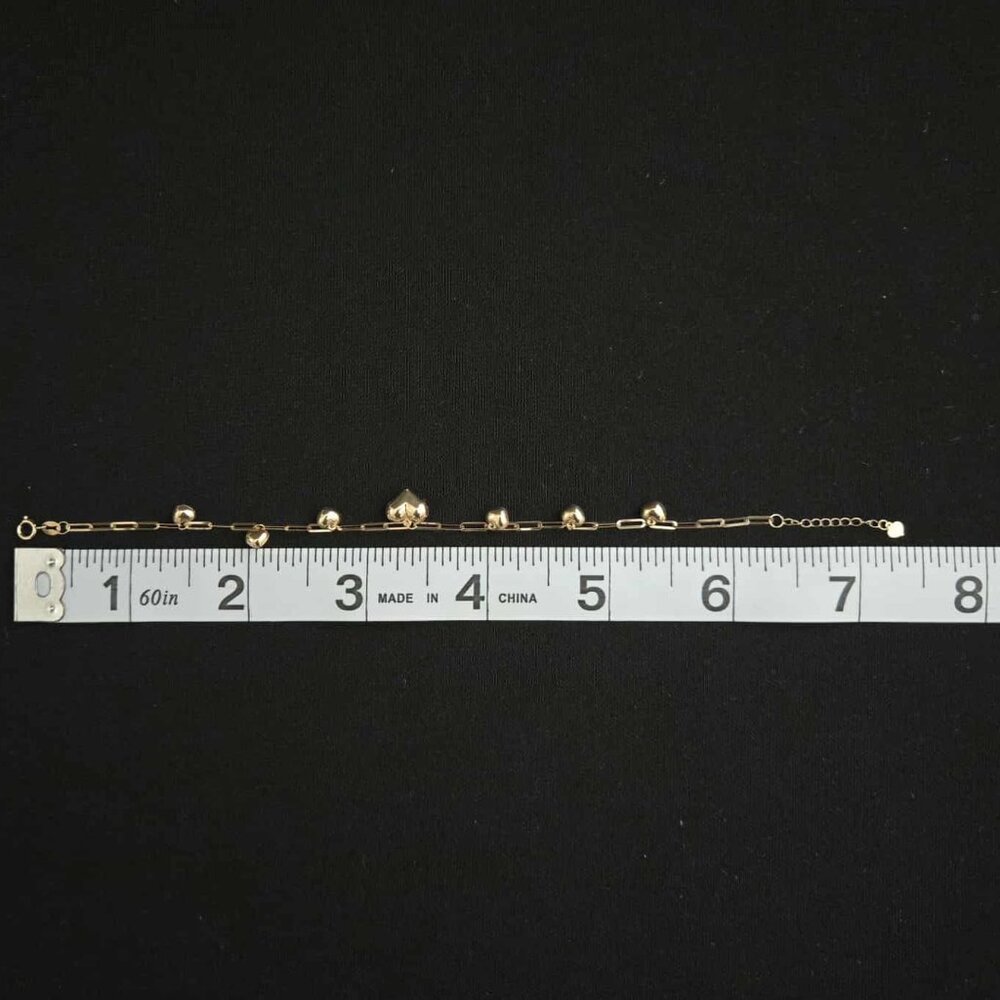 18k Bracelet with multiple small hearts charm - Picture 12 of 15